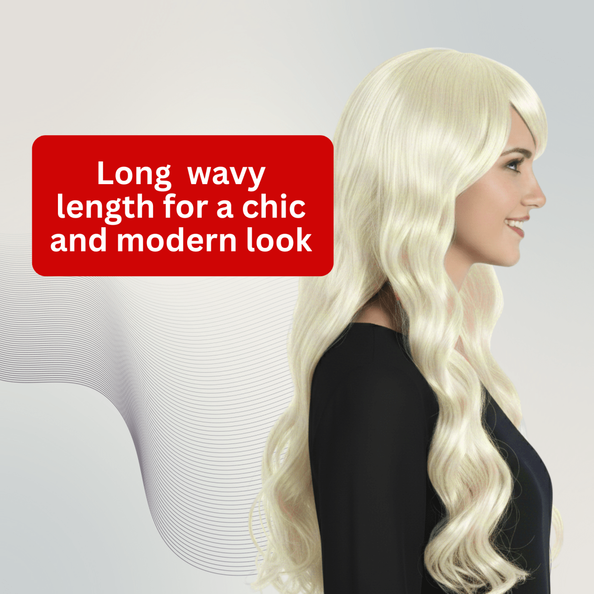 Long Wavy Wig with Bangs
