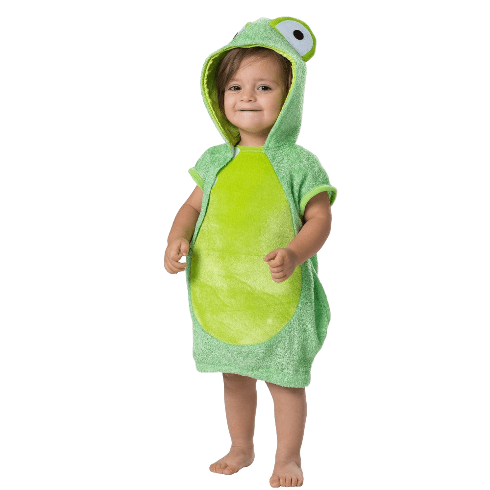 Deluxe Mr. Frosch Kinderkostüm - Tunika Mit Kapuze & Klettverschluss, Größe 4-6 Jahre