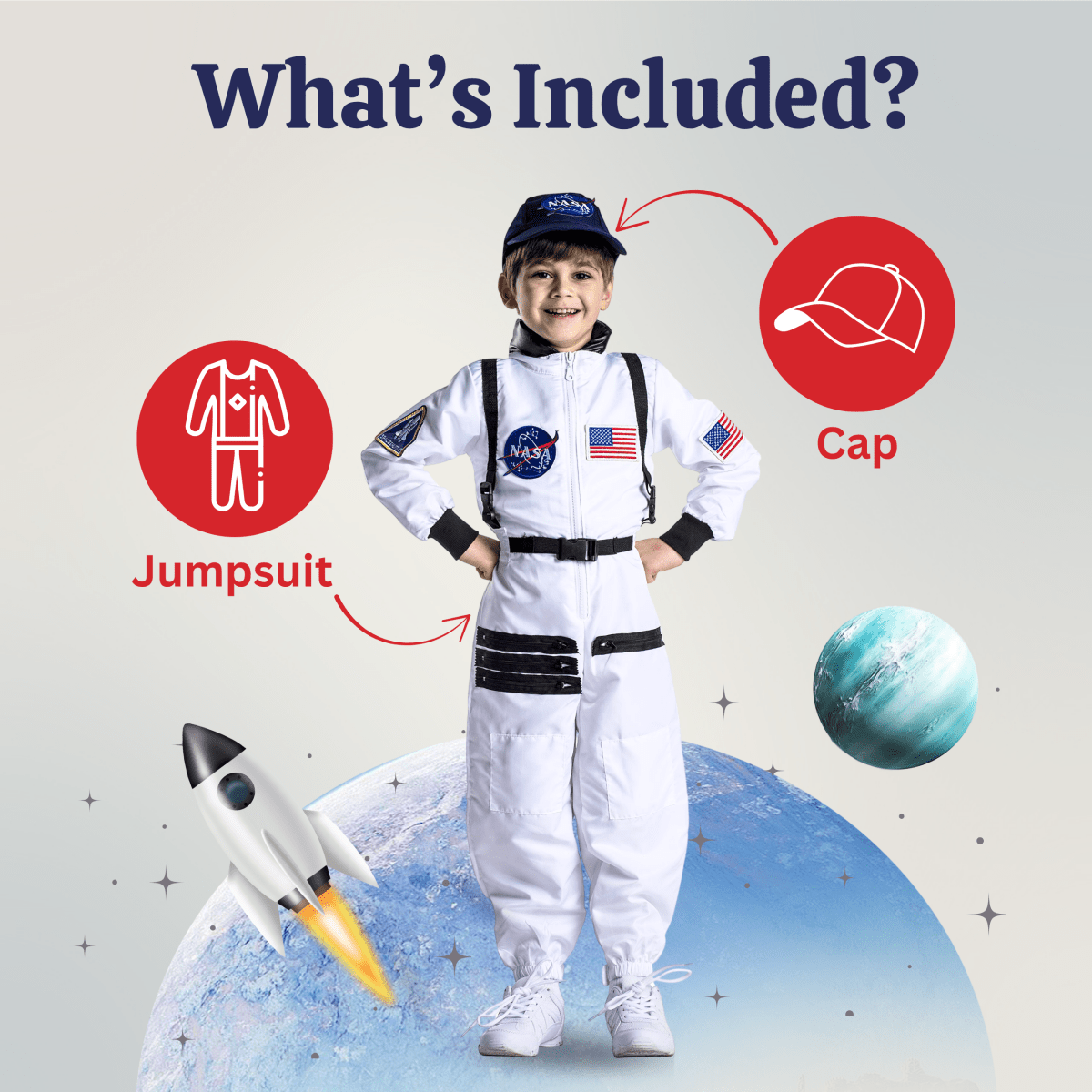 NASA Astronaut Costume Orange - Kids