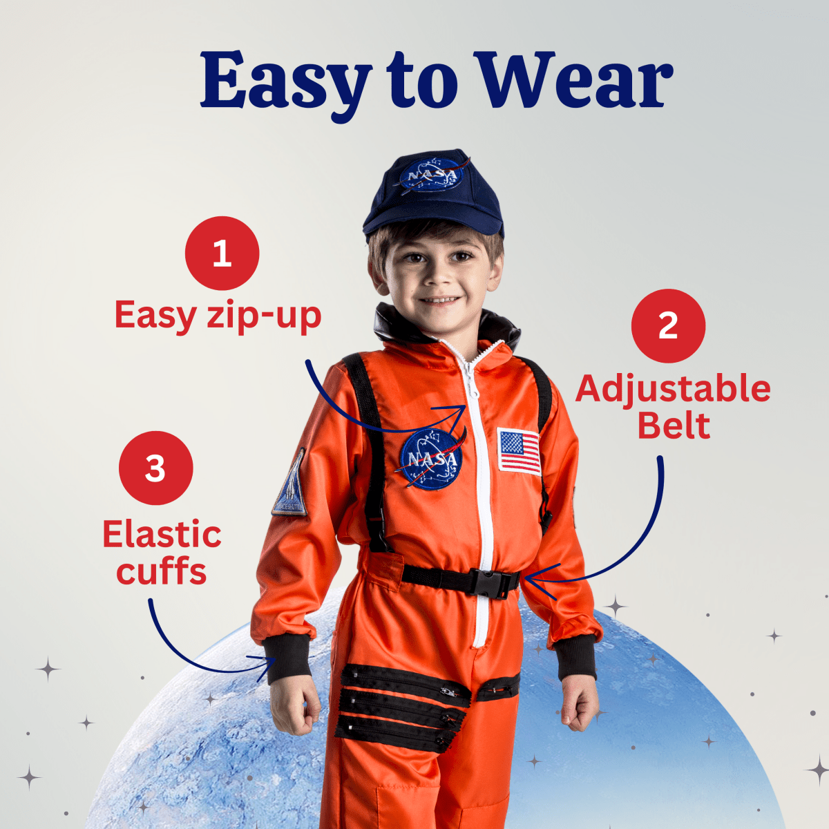 NASA Astronaut Costume Orange - Kids