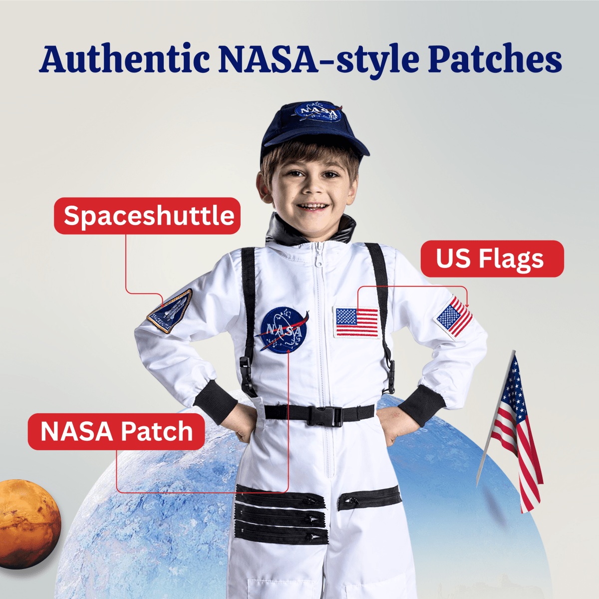 NASA Astronaut Costume Orange - Kids