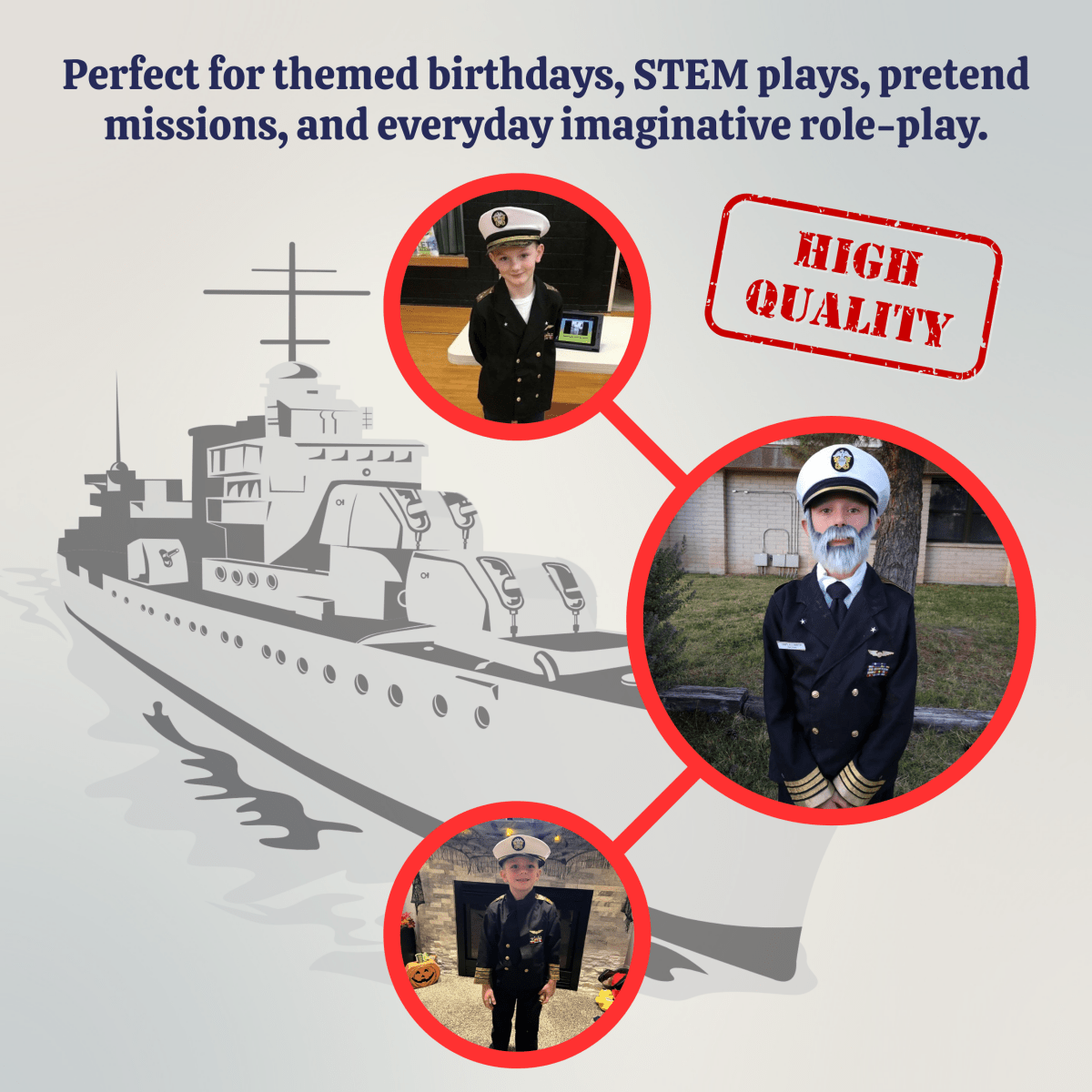 Navy Admiral Costume - Kids