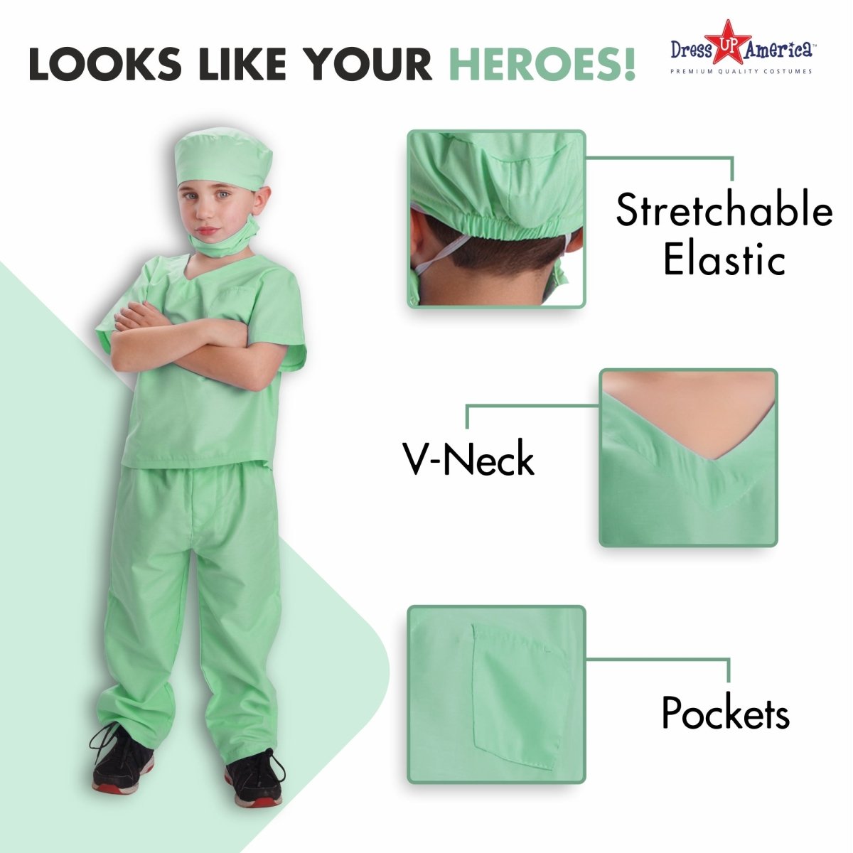 Nurse Costume Green - Kids