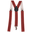 Red Checkerboard Suspenders - Wide