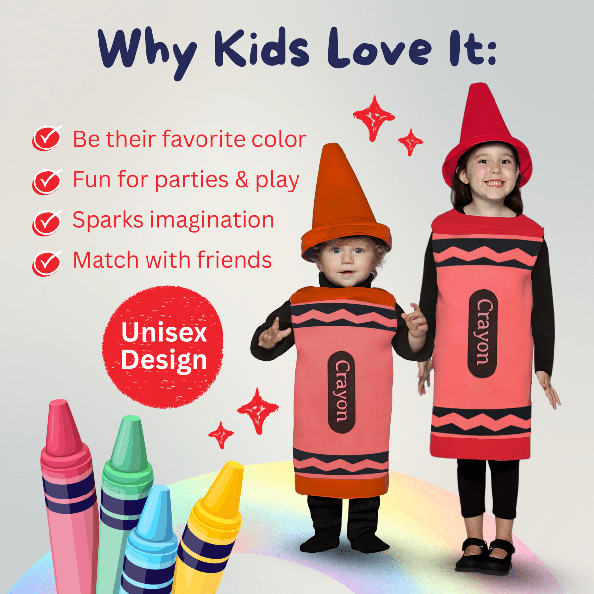 Red Crayon Costume - Kids