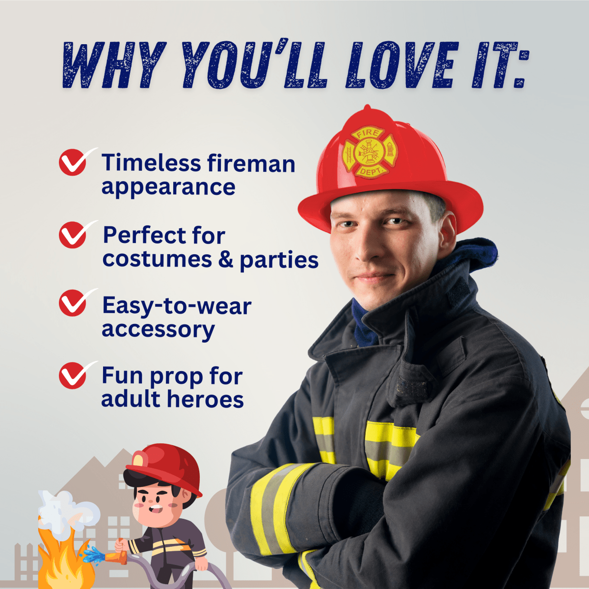 Red Firefighter Helmet - Adults
