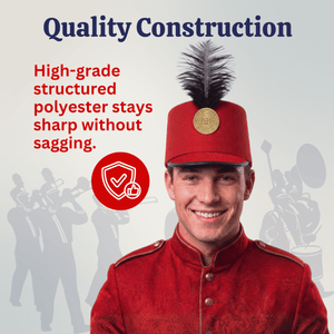 Red Marching Band Hat - Adults