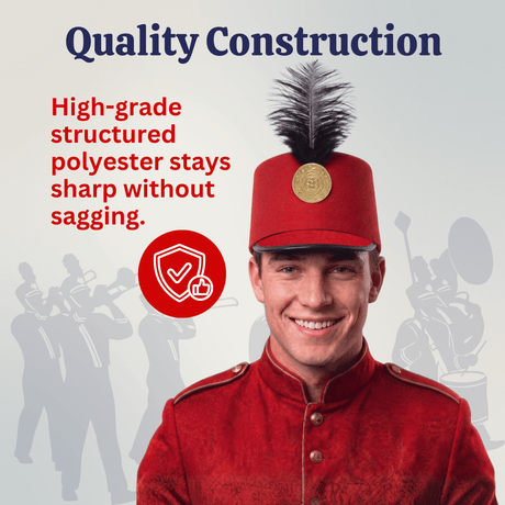 Red Marching Band Hat - Adults