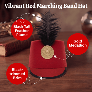 Red Marching Band Hat - Adults