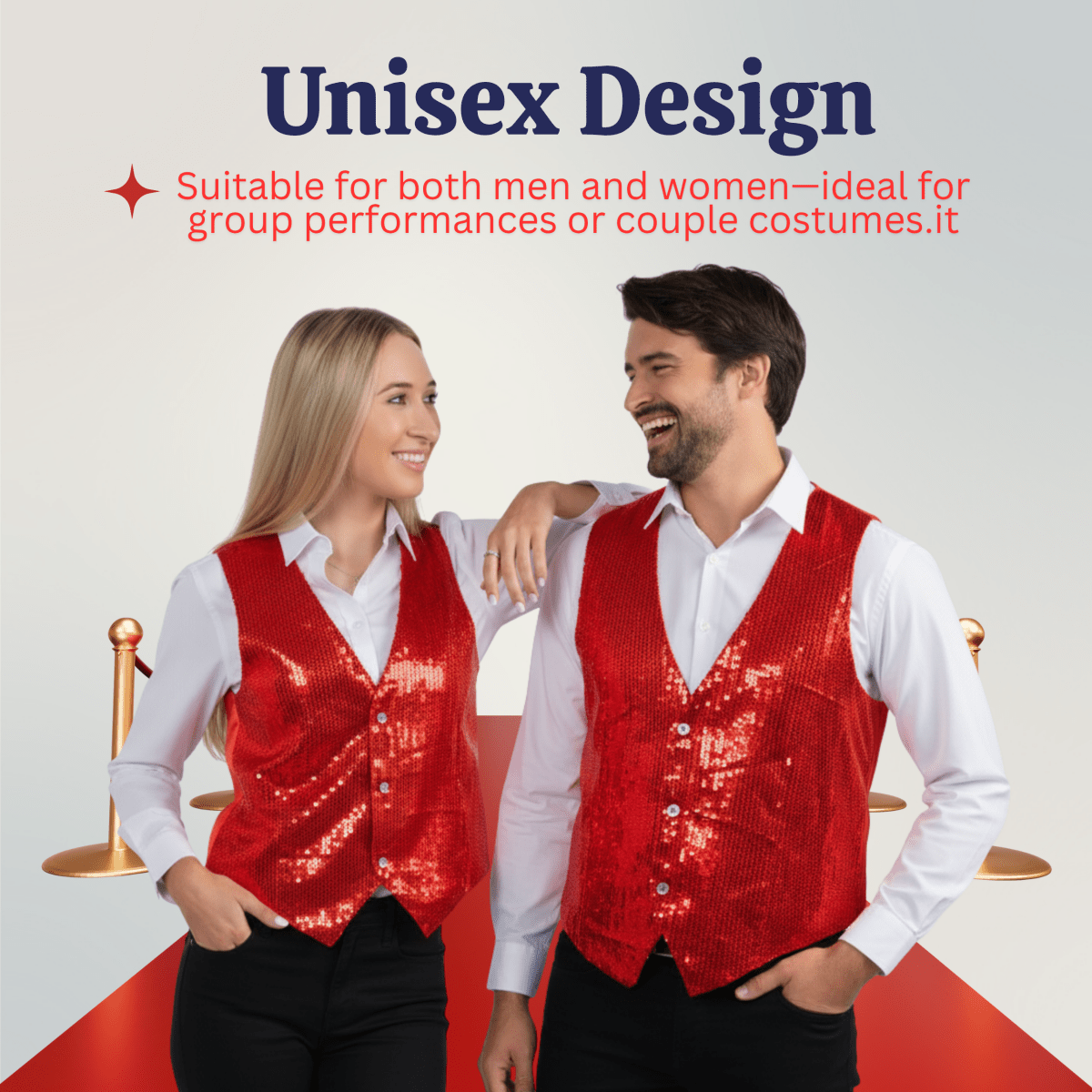 Red Sequin Vest - Adults