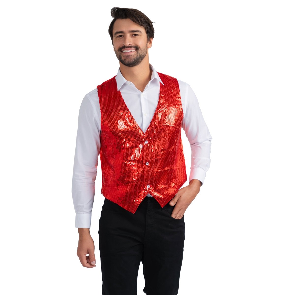 Red Sequin Vest - Adults - Dress Up America