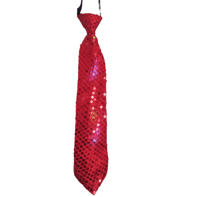 Red Tie with Flashing LED Lights