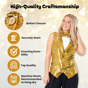 Sequin Vest with Bowtie - Adults