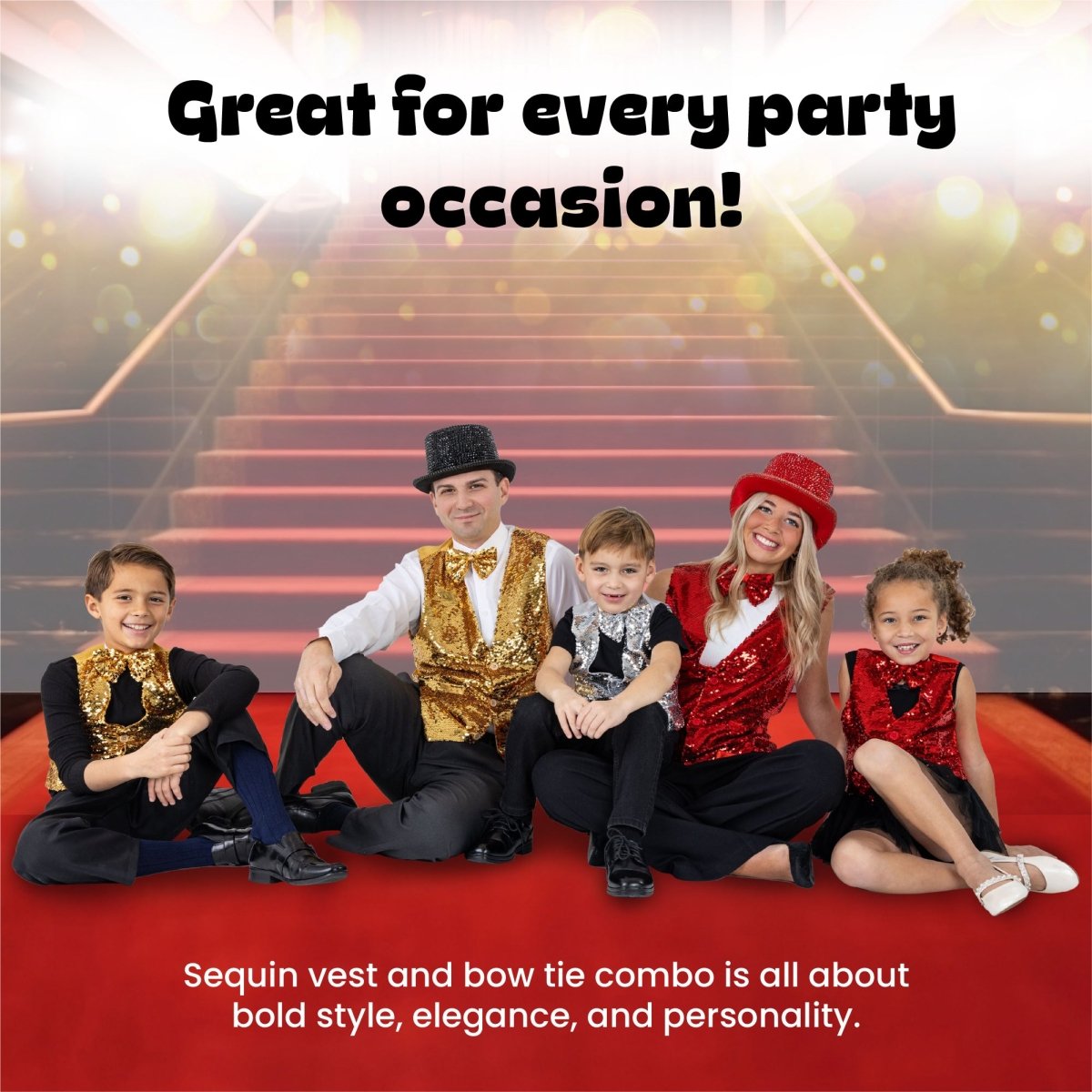 Sequin Vest with Bowtie - Kids
