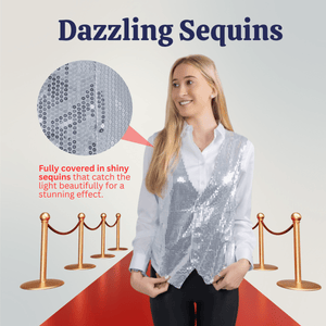 Silver Sequin Vest - Adults