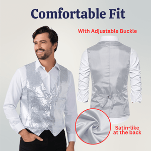 Silver Sequin Vest - Adults