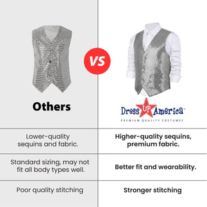 Silver Sequin Vest - Adults