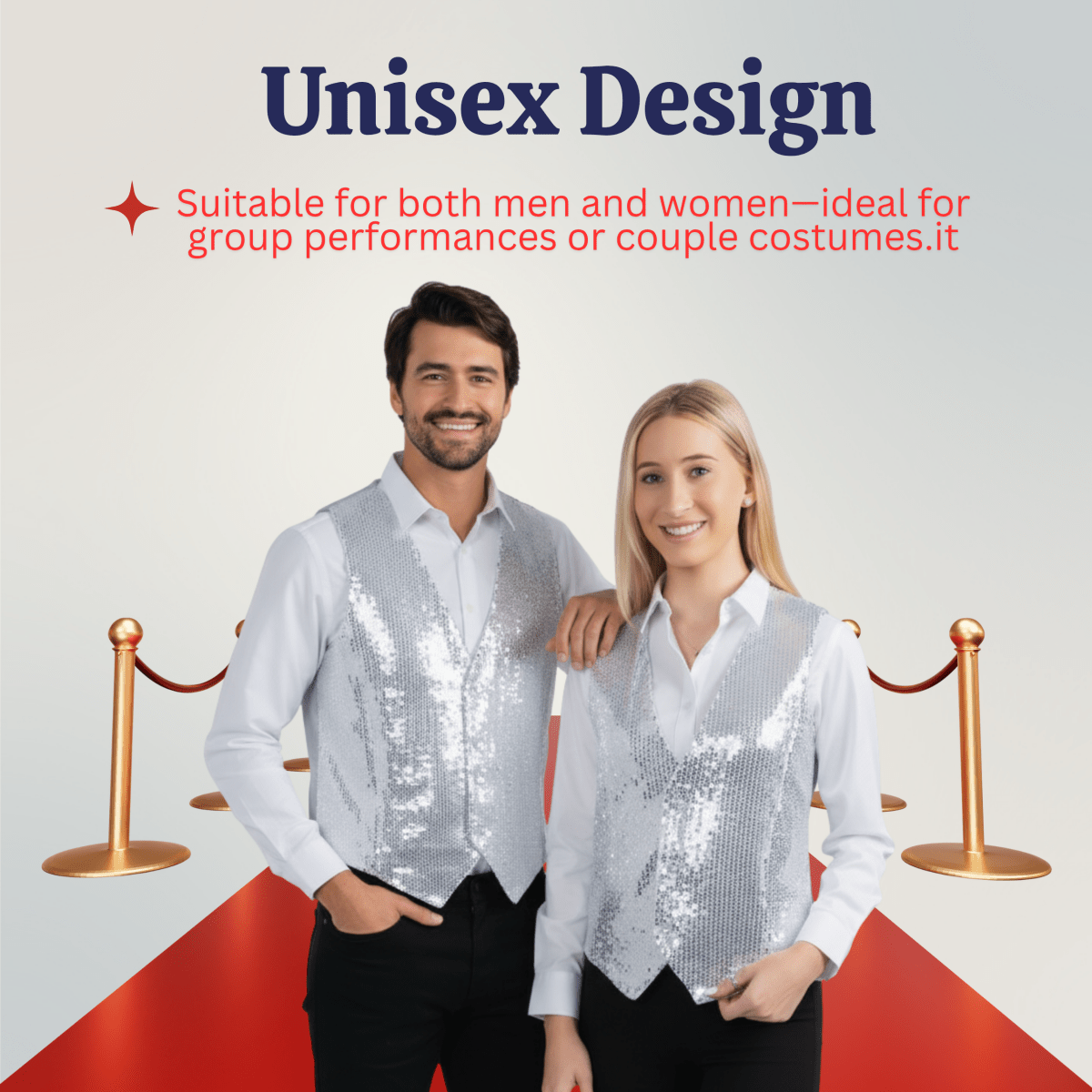 Silver Sequin Vest - Adults