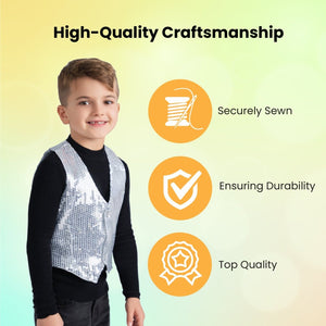 Silver Sequin Vest - Kids