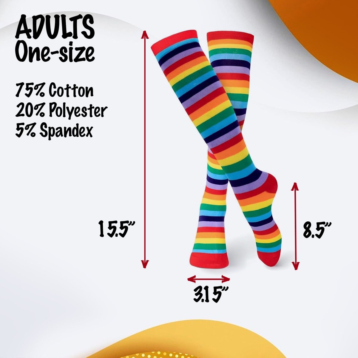 Striped Cotton Socks for Adults