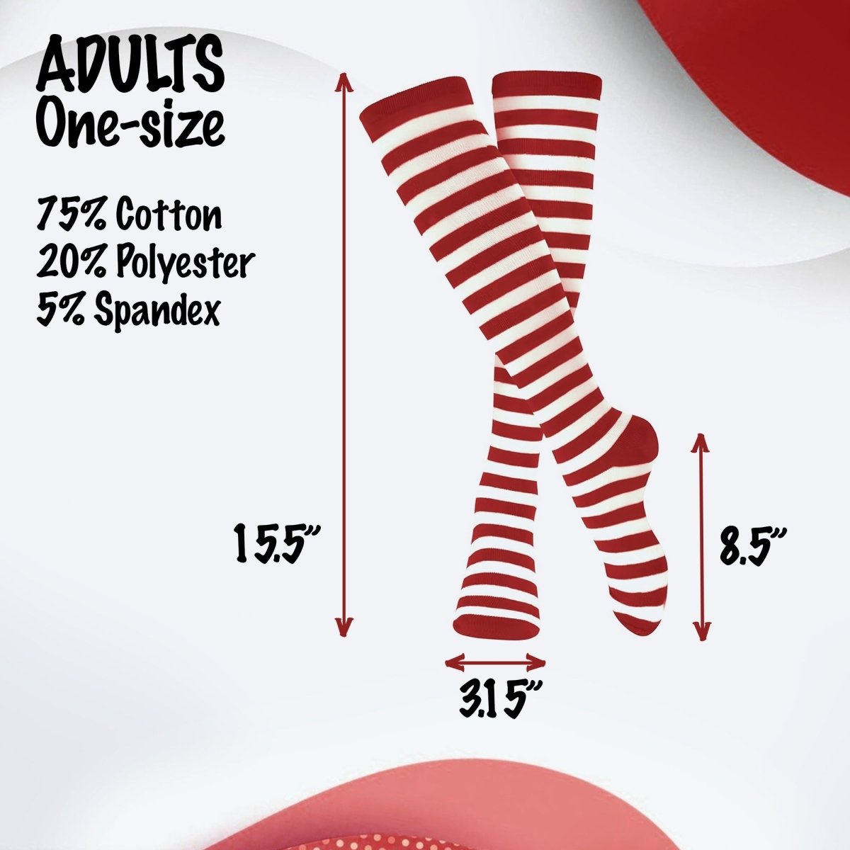 Striped Cotton Socks for Adults