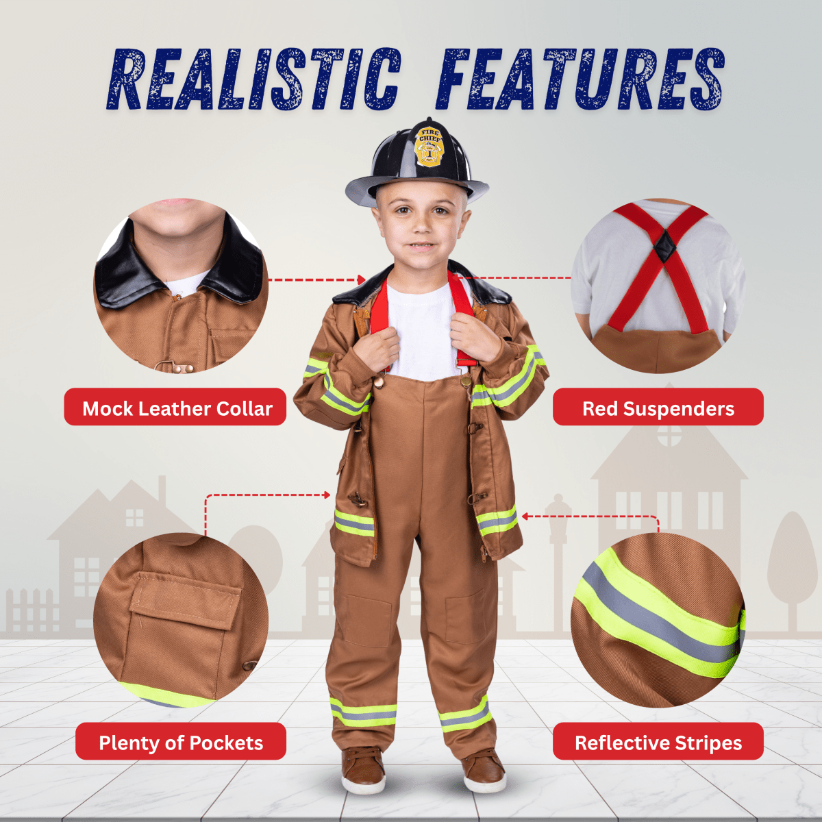 Tan Fire Fighter Costume - Kids