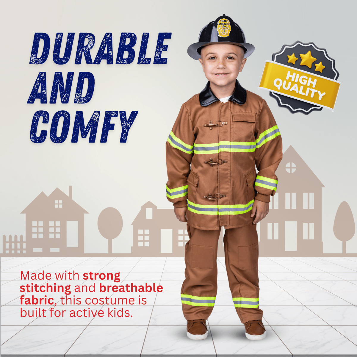 Tan Fire Fighter Costume - Kids