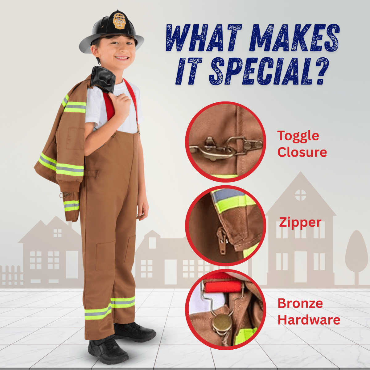 Tan Fire Fighter Costume - Kids