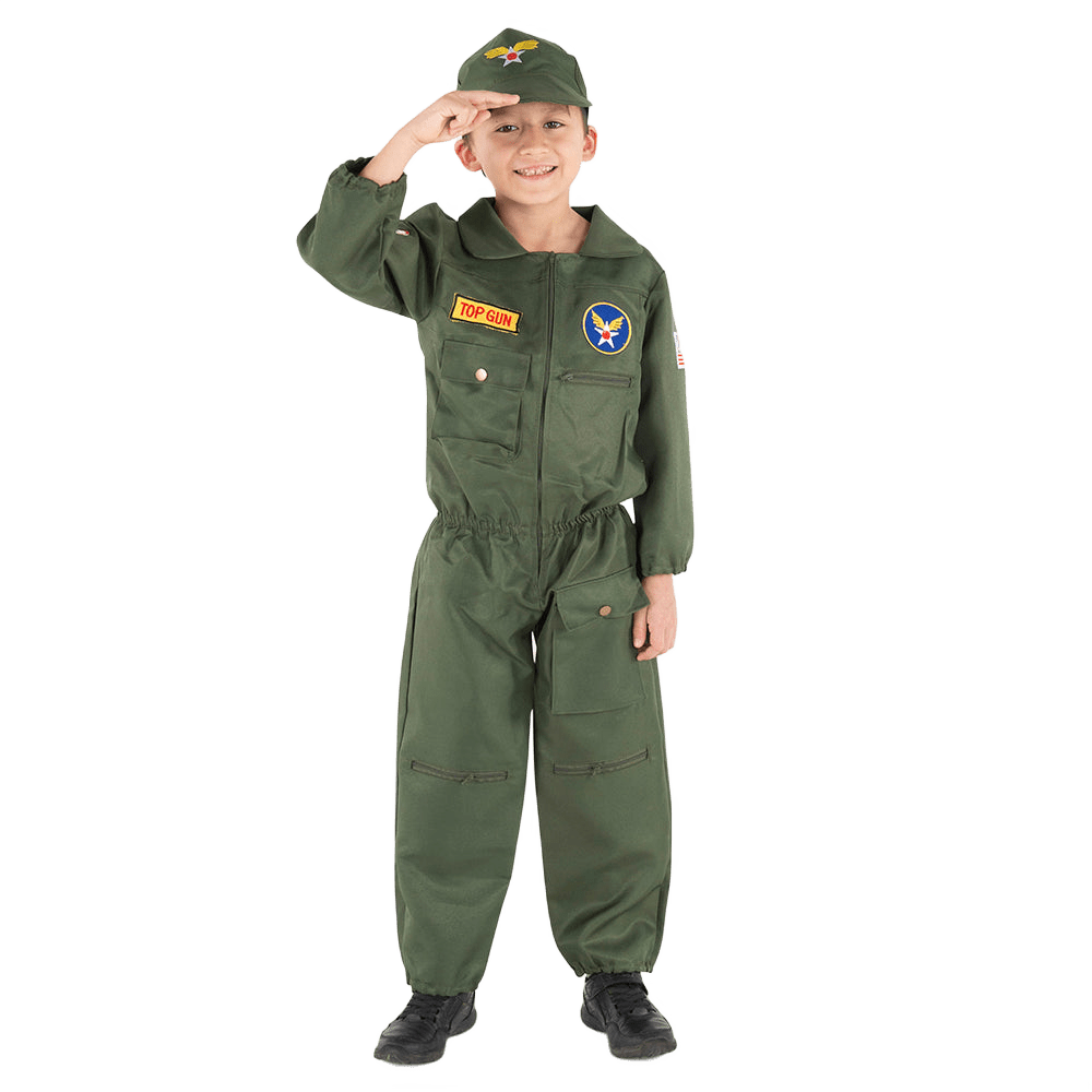Kids RAF Flight Suit British Army Pilot Air Force Coveralls Top Gun Army Patches