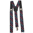 Tri Colored Heart Suspenders