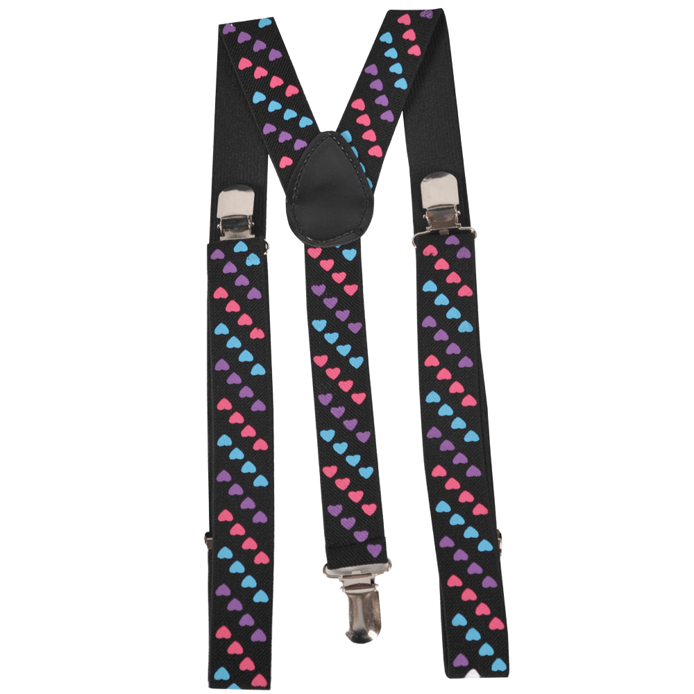 Tri Colored Heart Suspenders