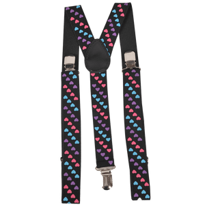 Tri Colored Heart Suspenders