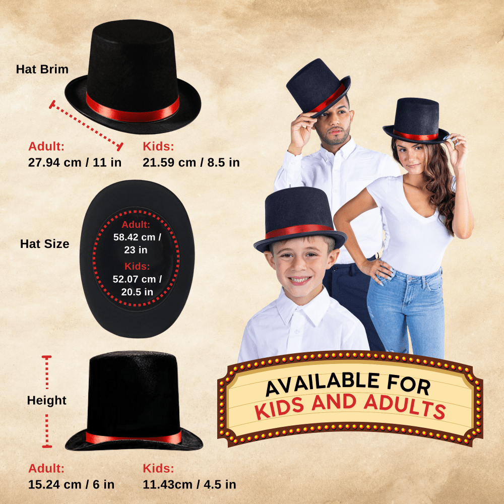 Tuxedo Top Hat - Adults