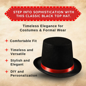 Tuxedo Top Hat - Adults