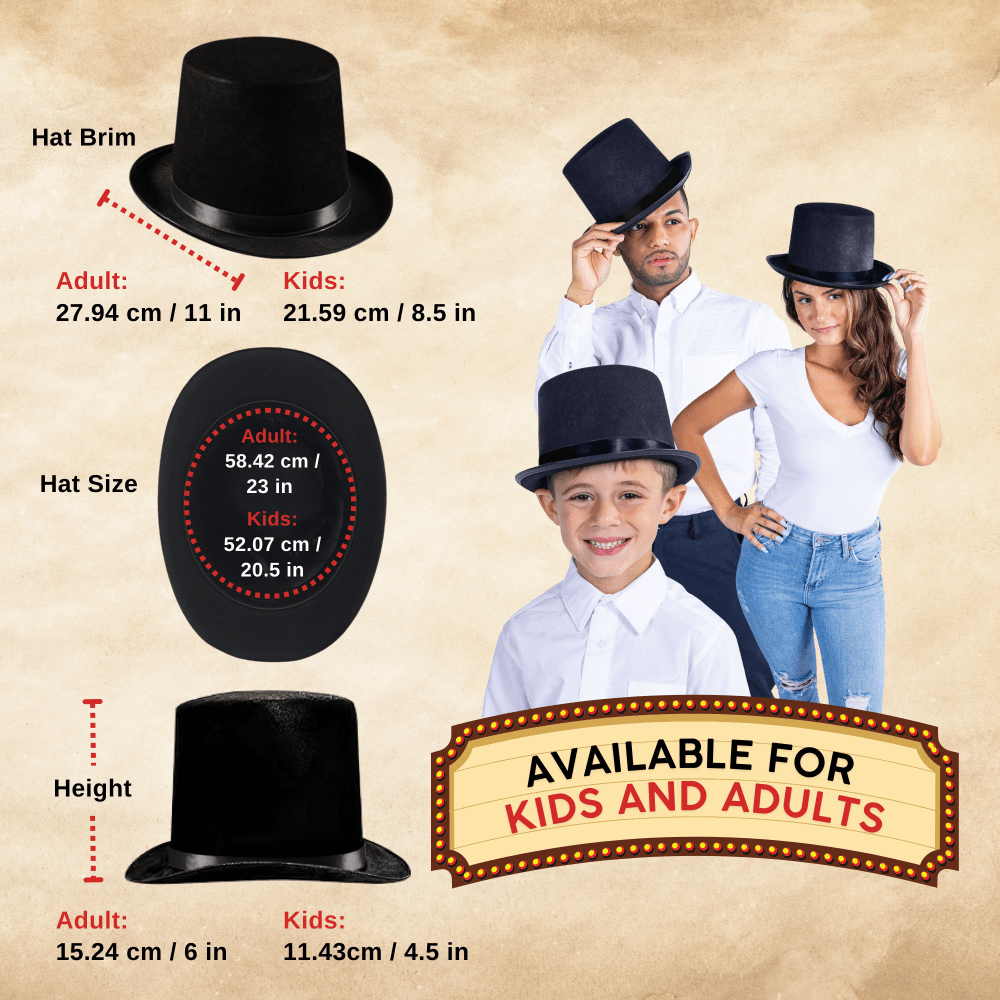 Tuxedo Top Hat - Adults