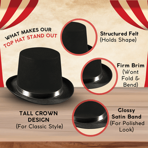 Tuxedo Top Hat - Adults