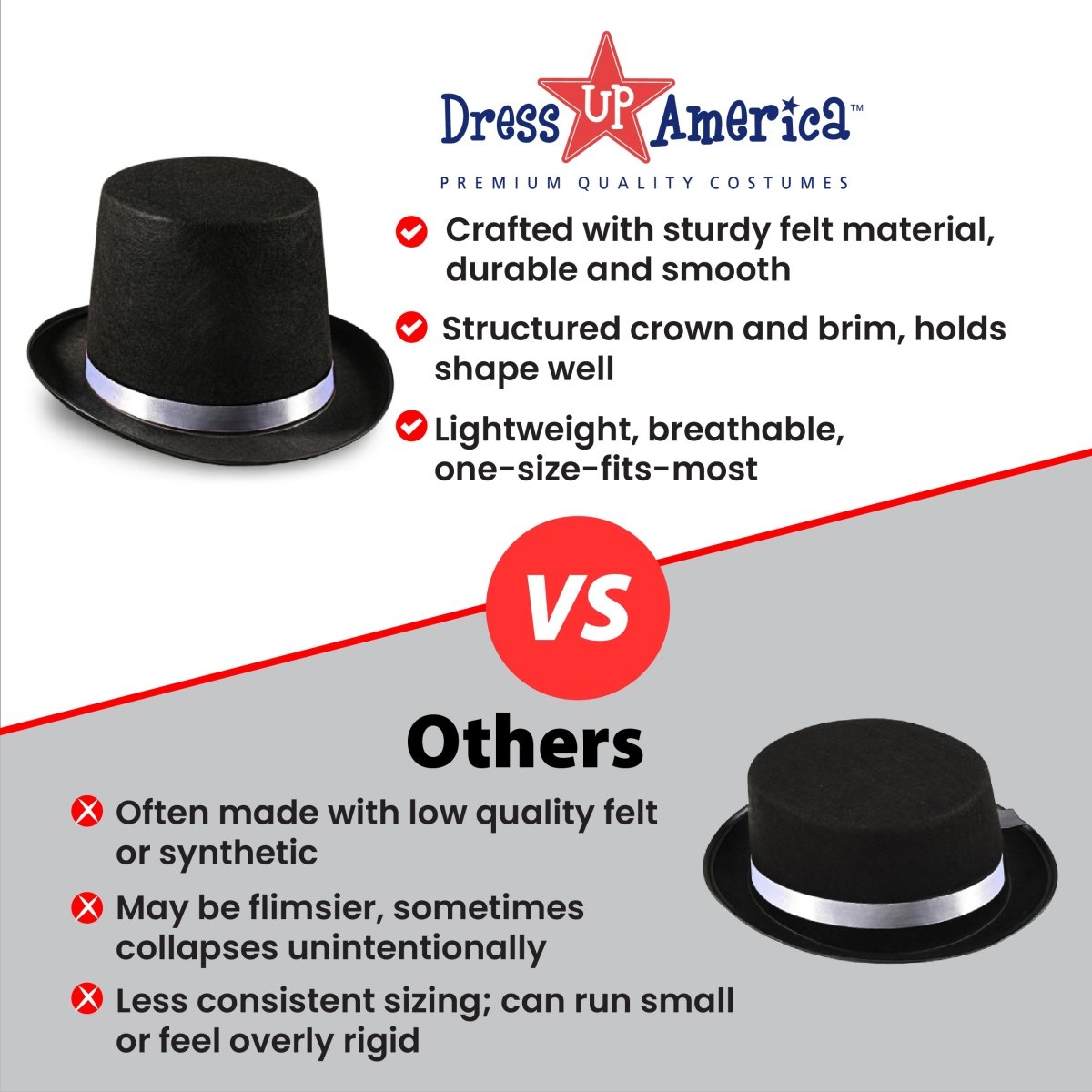 Tuxedo Top Hat - Adults