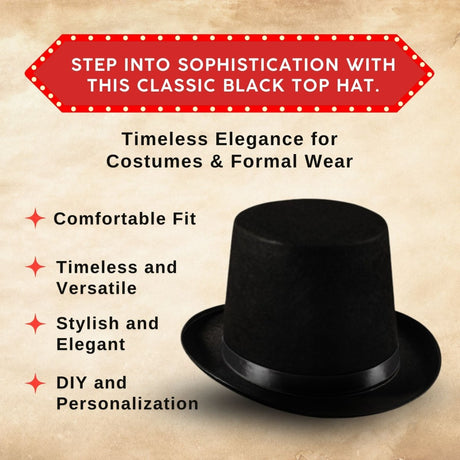 Tuxedo Top Hat - Adults