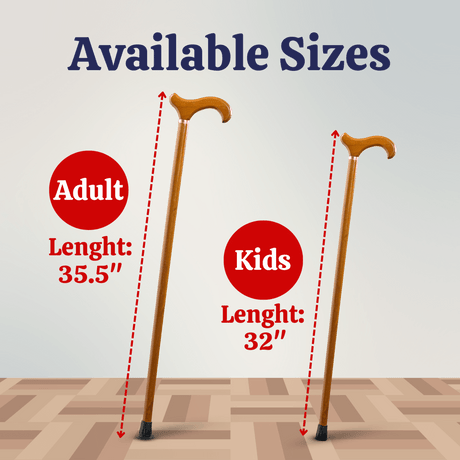 Wooden Cane with Derby Handle
