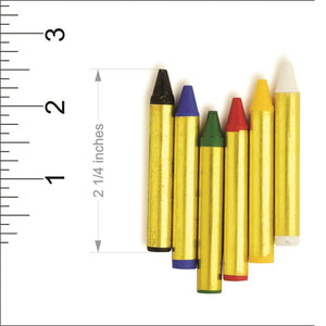 6 Face Paint Crayons - Blister Pack